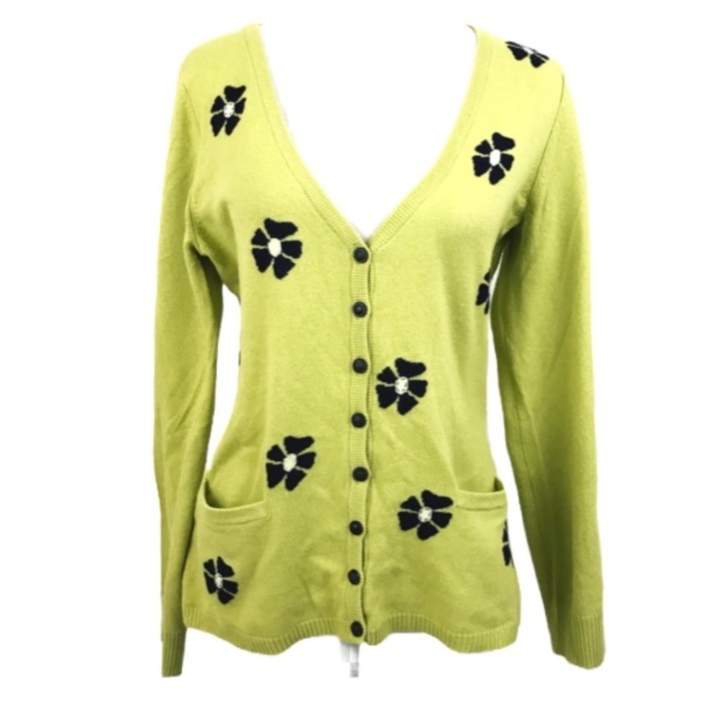 - Anthropologie Field Flower floral dust cardigan sweater medium